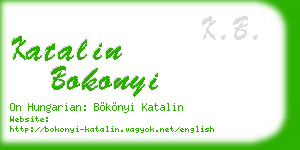 katalin bokonyi business card