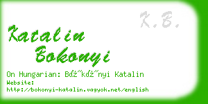 katalin bokonyi business card